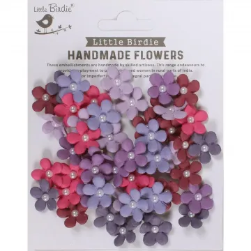 Janice Birds & Berries Paper Flowers, 50 pieces