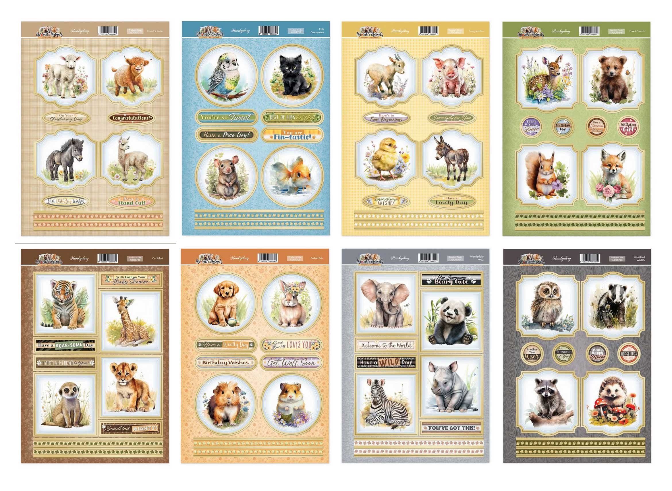 Adorable Animals Toppers, 8 sets, Paper Wishes exclusive