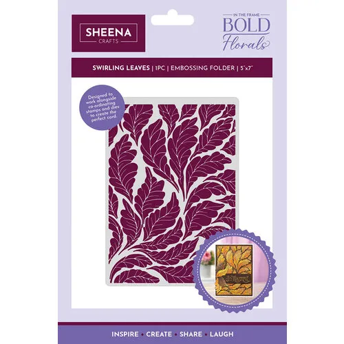 Swirling Leaves 5x7 Embossing Folder