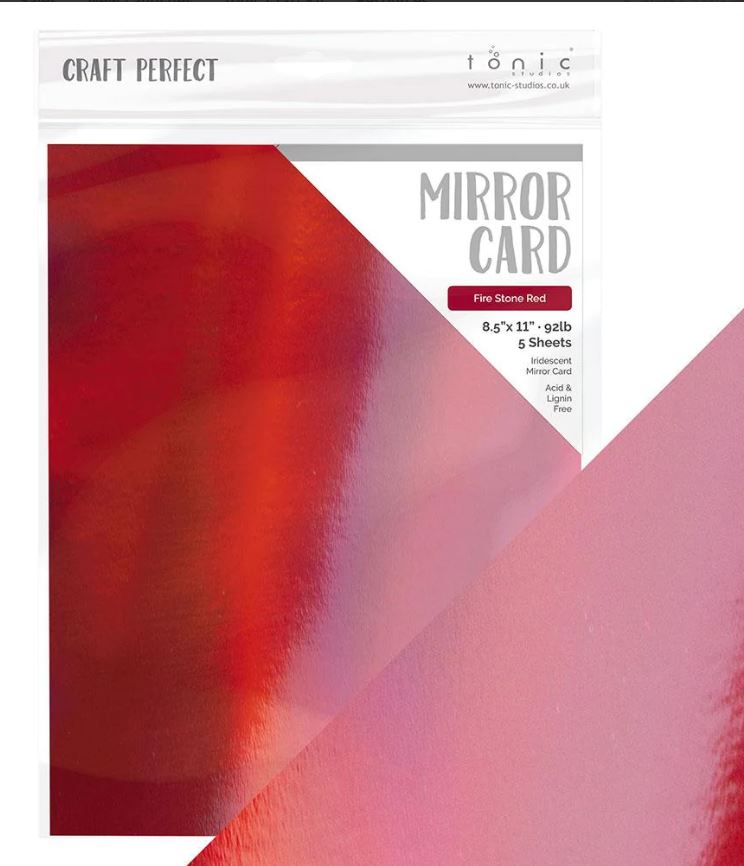 Fire Stone Red Iridescent Mirror Cardstock, 5 sheets