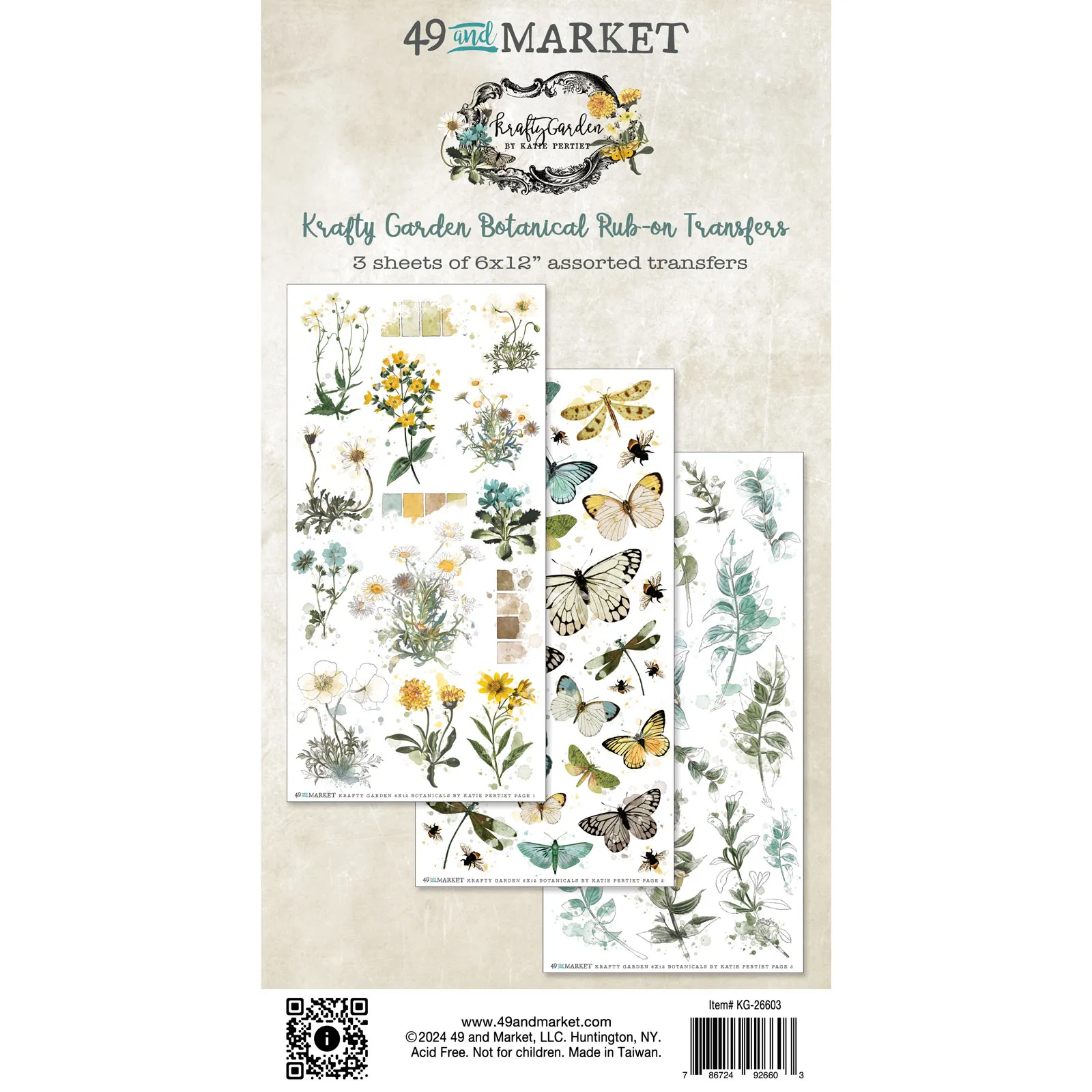 Krafty Garden Botanicals Rub-on Transfer Set