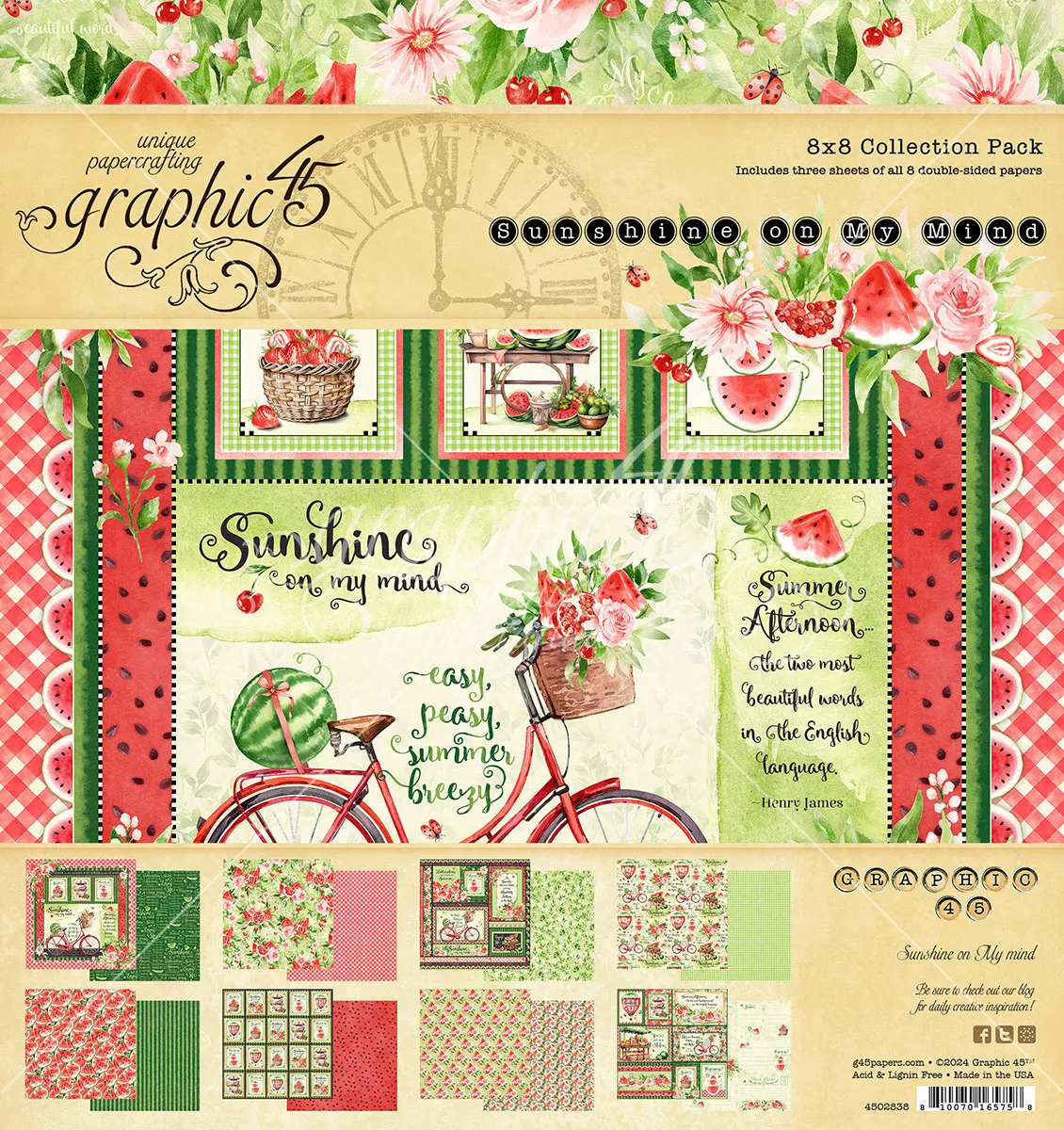 Sunshine on My Mind 8x8 Papers