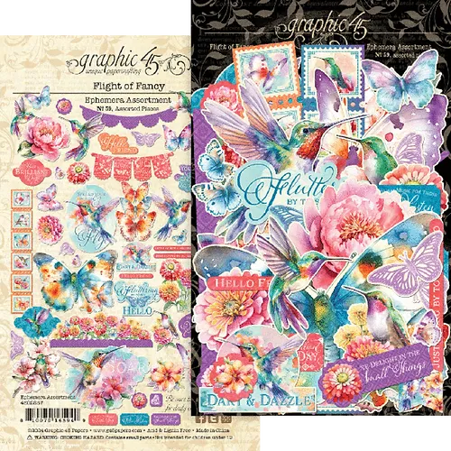 Flight of Fancy Ephemera Die-Cuts, 59 pieces