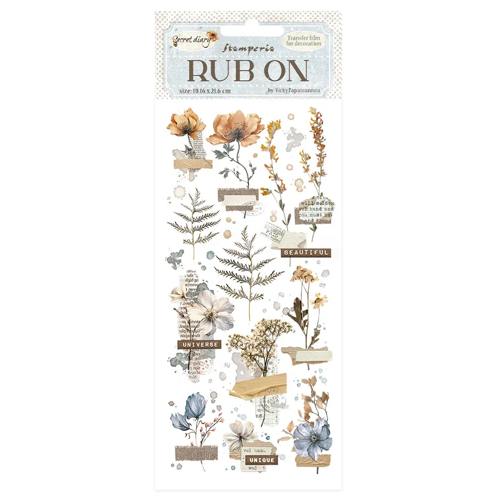 Secret Diary Floral Rub-Ons