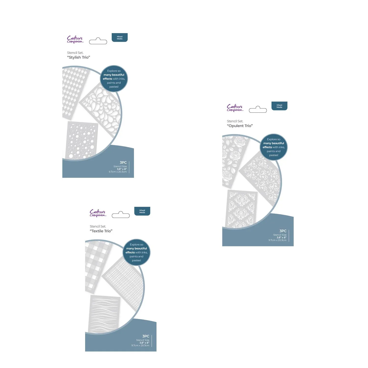 Trio Stencils by Crafter's Companion Money Saver