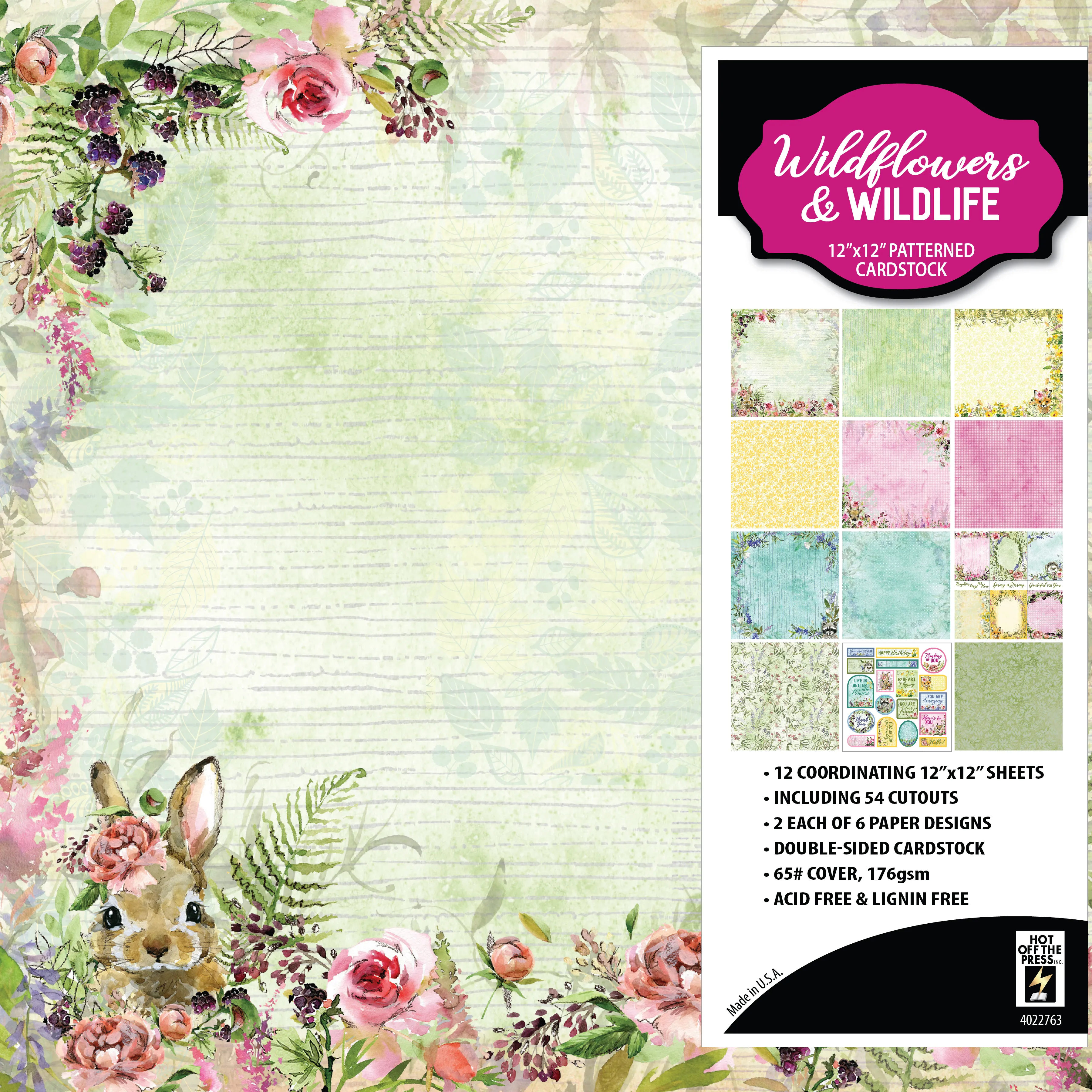Wildflowers & Wildlife 12x12 Patterned Cardstock