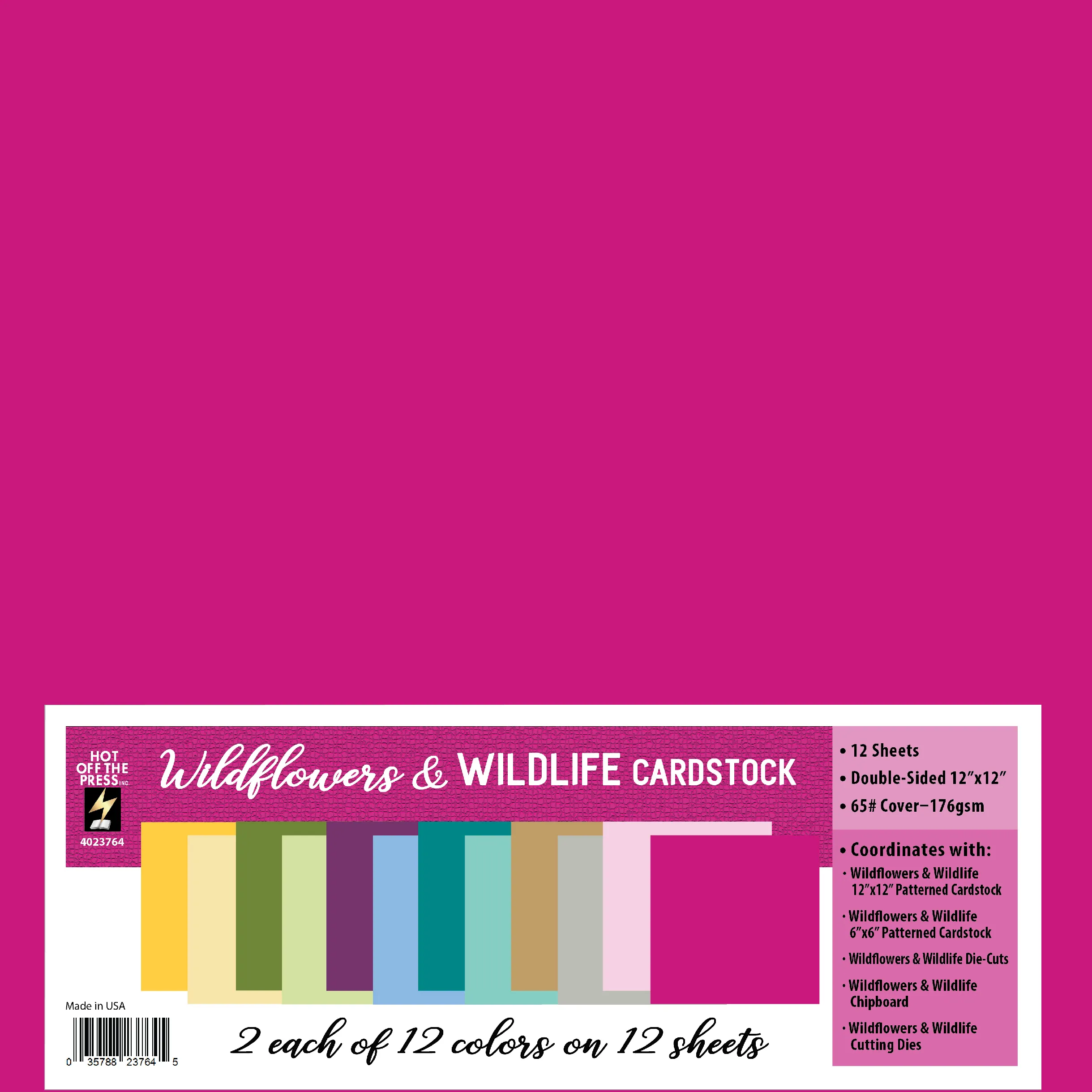 Wildflowers & Wildlife 12x12 Solid Cardstock