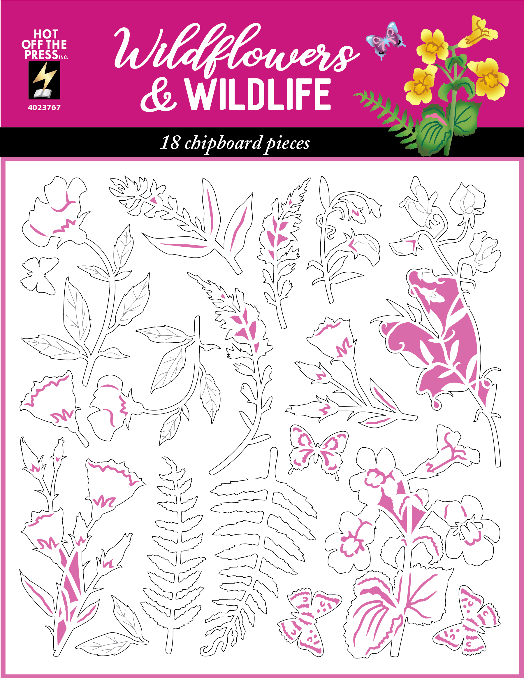 Wildflowers & Wildlife Chipboard