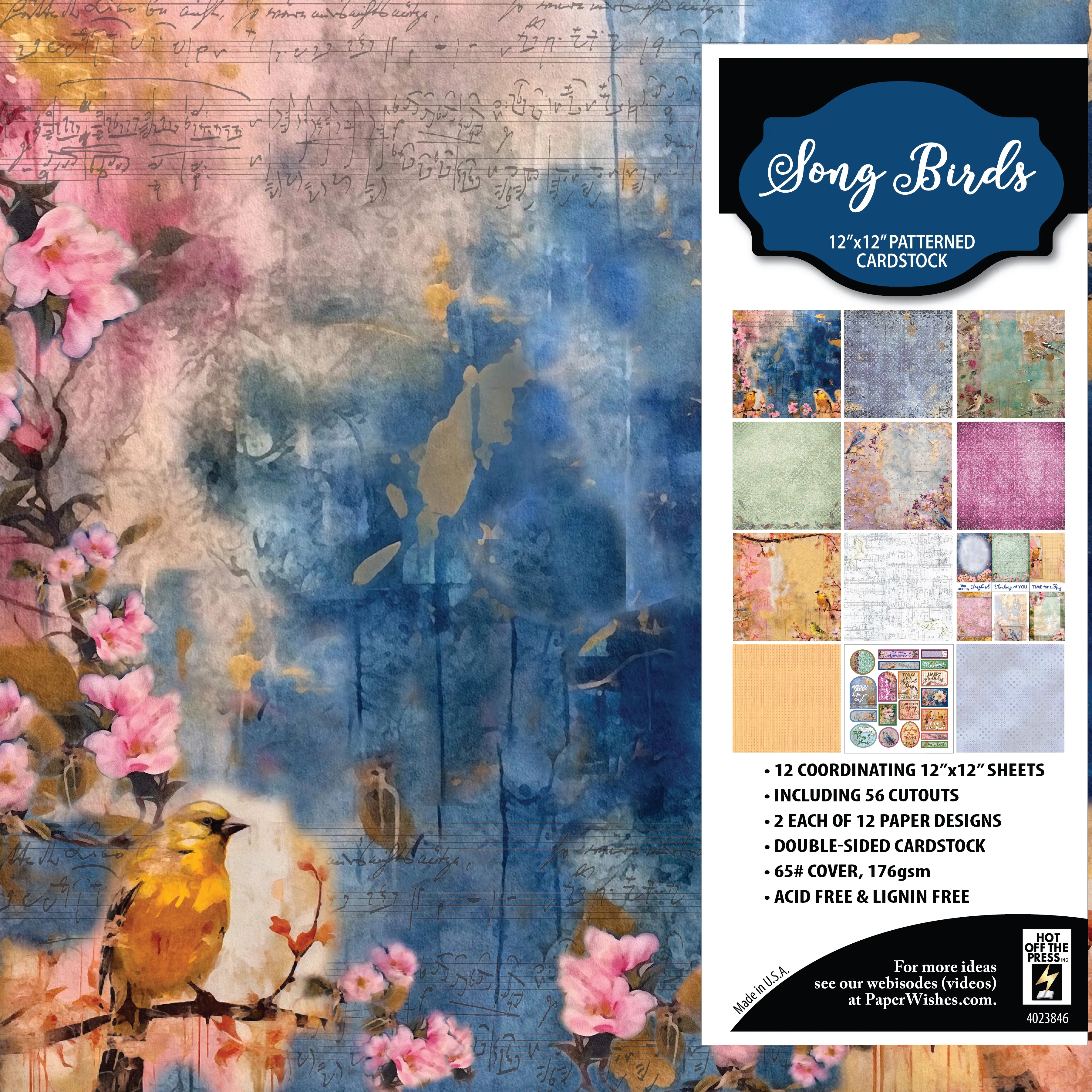 Song Birds 12x12 Patterned Cardstock