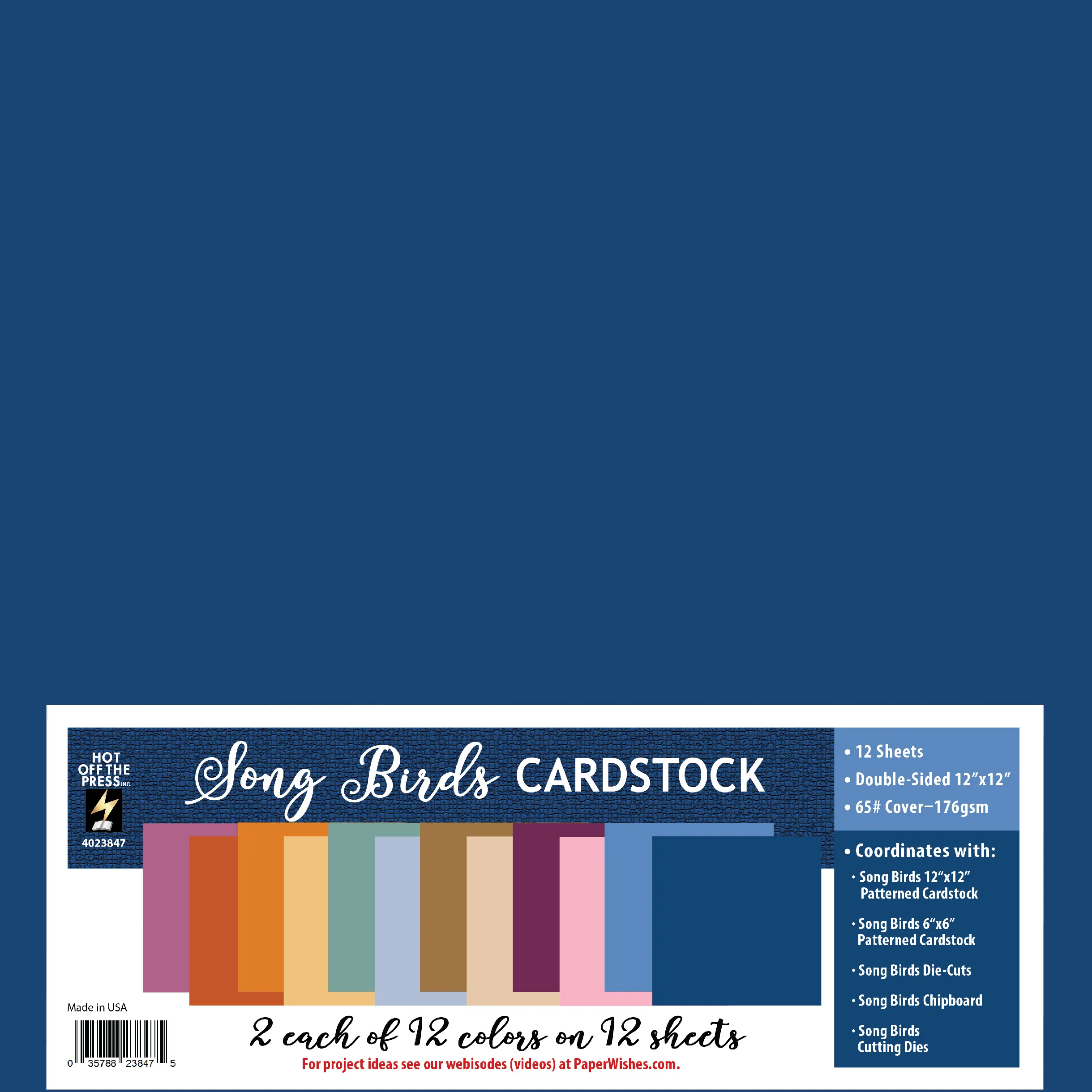Song Birds 12x12 Solid Cardstock