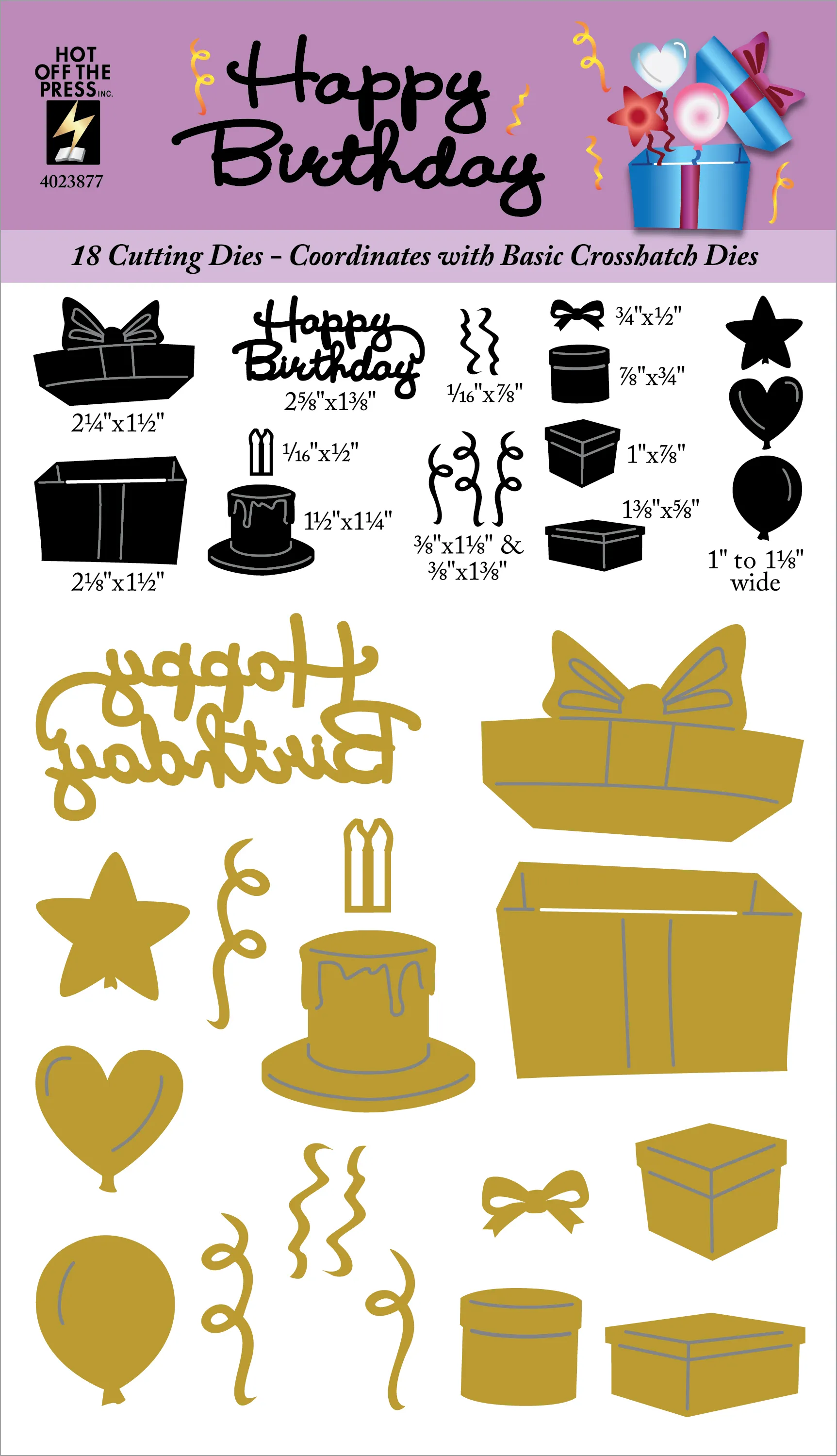 Happy Birthday Crosshatch Dies