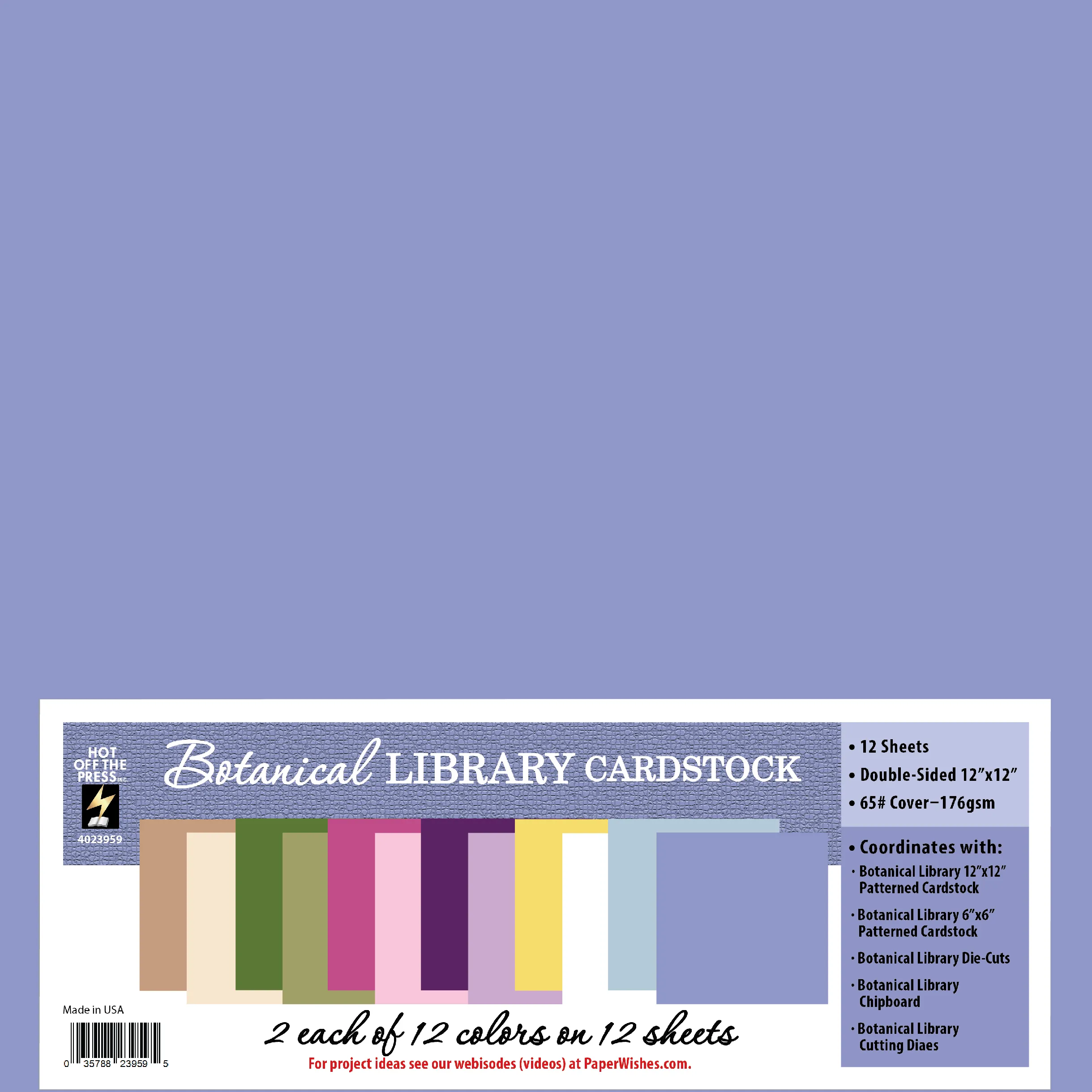 Botanical Library 12x12 Solid Cardstock