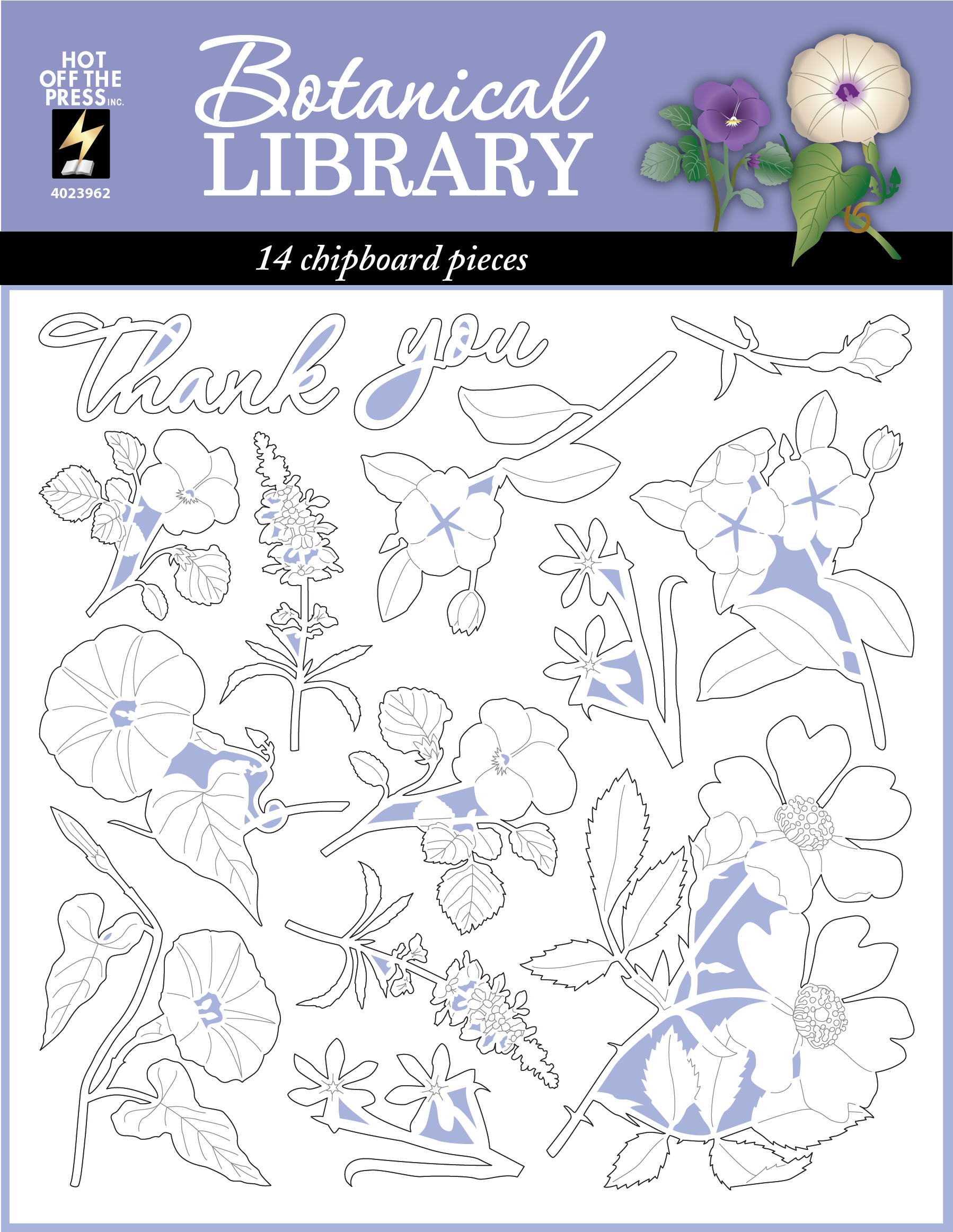 Botanical Library Chipboard