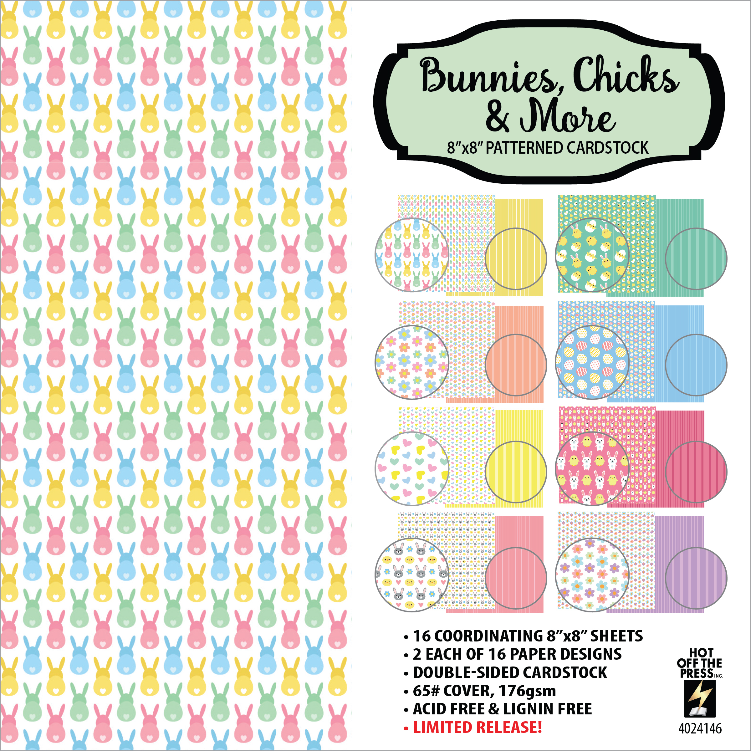 Bunnies, Chicks, Flowers & More 8x8 papers, limited edition