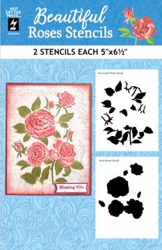 Beautiful Roses Stencils, 2 pieces