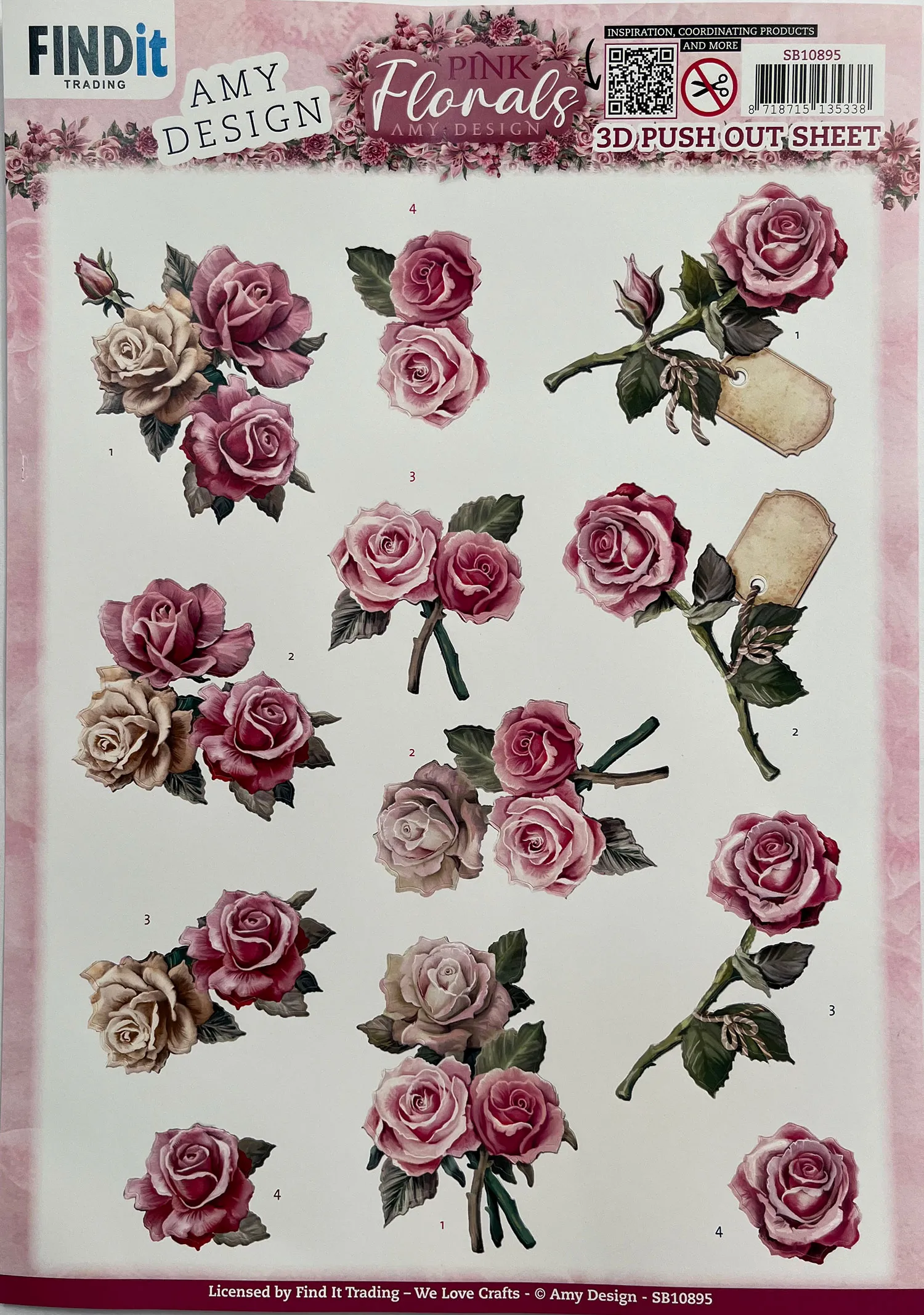 Pink Florals Die-Cuts Roses