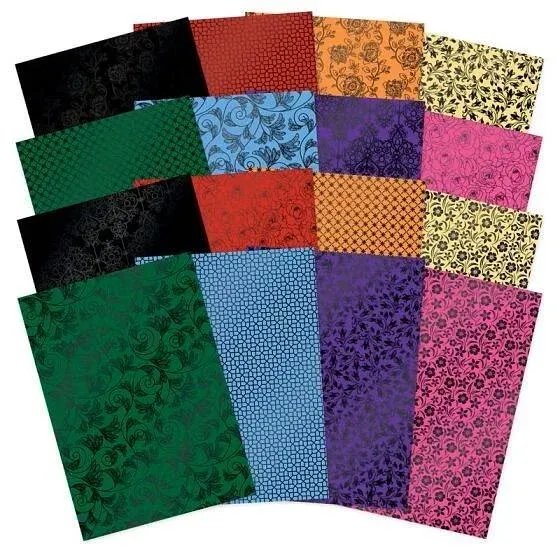 Stained Glass Florals Luxury Foiled Edge-to-Edge Cardstock