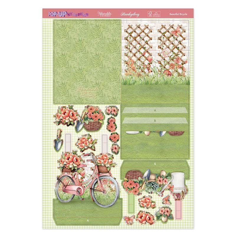 Beautiful Bicycle Pop-Up Stepper Card