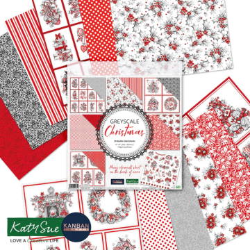 Greyscale Christmas 8x8 Papers