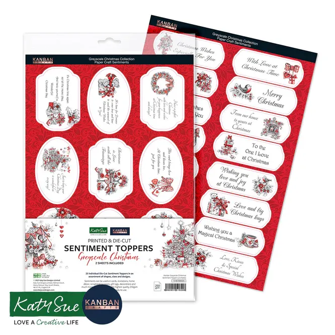 Greyscale Christmas Foiled Sentiments