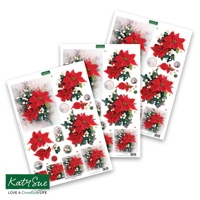 Poinsettias Die-Cut Decoupage