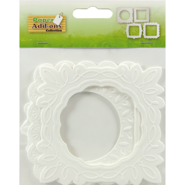 Embossed Square Paper Frames, 4 pieces