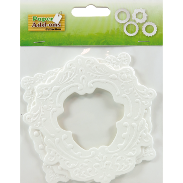 Embossed Round Paper Frames, 4 pieces