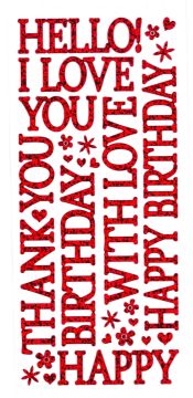 Red Sparkle Big Greetings Dazzles™ Stickers