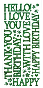 Green Big Greetings  Dazzlesâ¢ Stickers