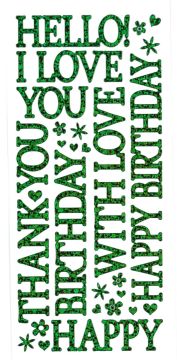 Green Sparkle Big Greetings  Dazzles™ Stickers
