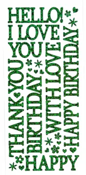 Green Big Greetings Dazzles&trade; Stickers