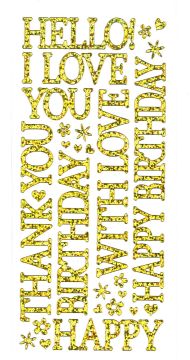 Gold Sparkle Big Greetings  Dazzles™ Stickers