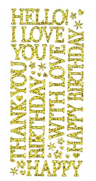 Gold Big Greetings Dazzles&trade; Stickers