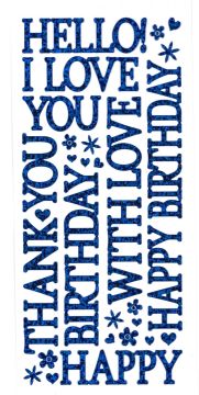 Blue Sparkle Big Greetings  Dazzles™ Stickers