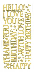 Gold Pearl Big Greetings Dazzlesâ¢ Stickers