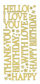 Gold Pearl Big Greetings Dazzles&trade; Stickers