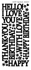 Black Big Greetings Dazzles™ Stickers