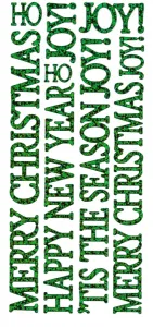 Green Big Christmas Greetings  Dazzlesâ¢ Stickers