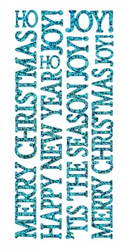 Blue Big Christmas Greetings Dazzles&trade; Stickers
