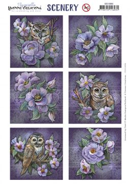 Owls & Flowers Die-Cut squares