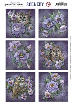 Owls & Flowers Die-Cut squares
