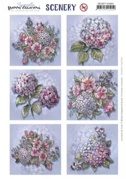 Hydranges Die-Cut squares