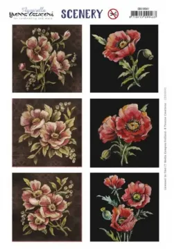 Poppies Die-Cut squares