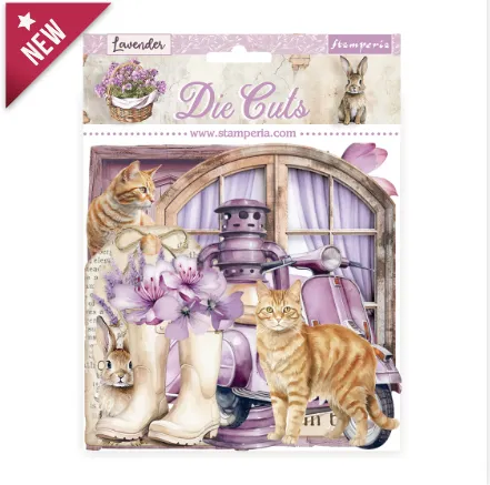 Romantic Lavender Die-Cuts, 56 pieces
