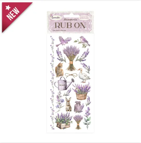 Romantic Lavender & Animals Rub-Ons