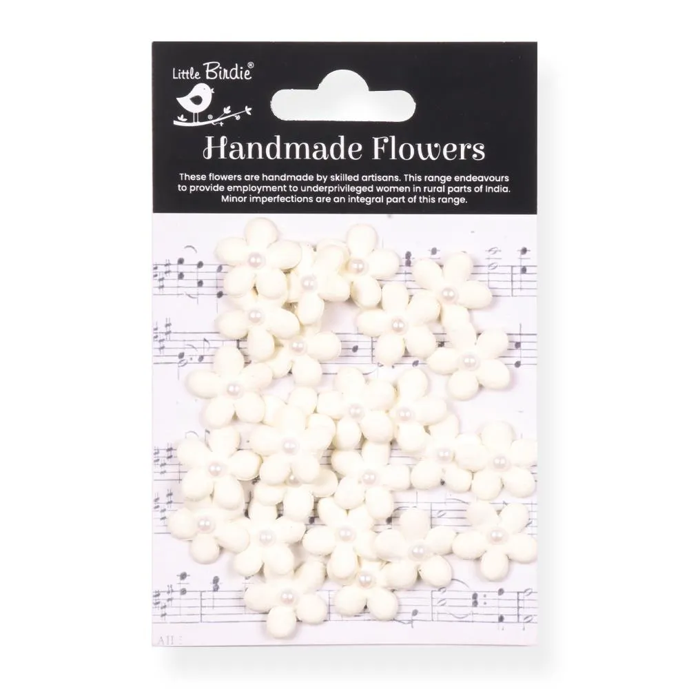 Ivory Pearl Paper Flowers, 25 pieces