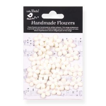 Ivory Pearl Paper Flowers, 25 pieces