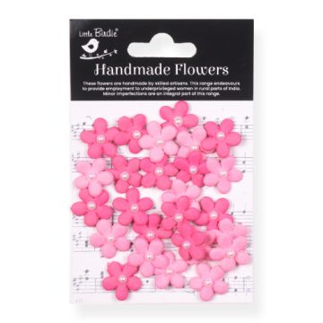 Precious Pink Paper Flowers, 25 pieces