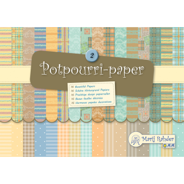 Blue/Orange/Brown Potpourri Papers, 6x8, 16 sheets