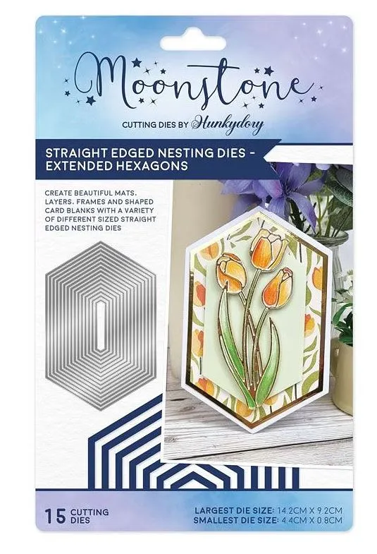 Moonstone Dies - Straight Edged Nesting Dies - Extended Hexagons
